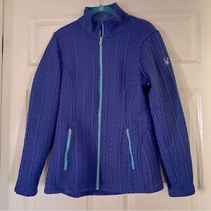 SPYDER Women’s Size large cable knit full zip fleece lined jacket